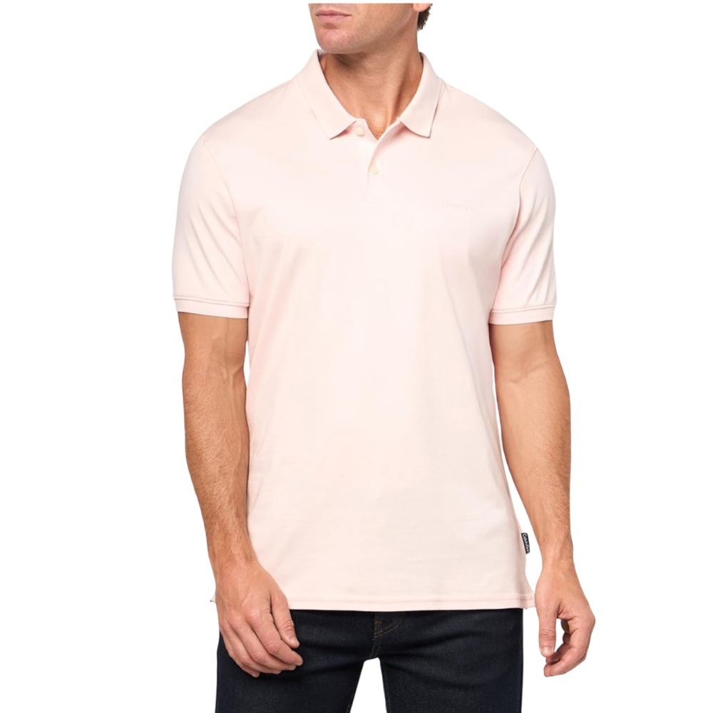 ✨ Calvin Klein Men’s Stretch Polo Shirt – Strawberry Ash (S) ✨